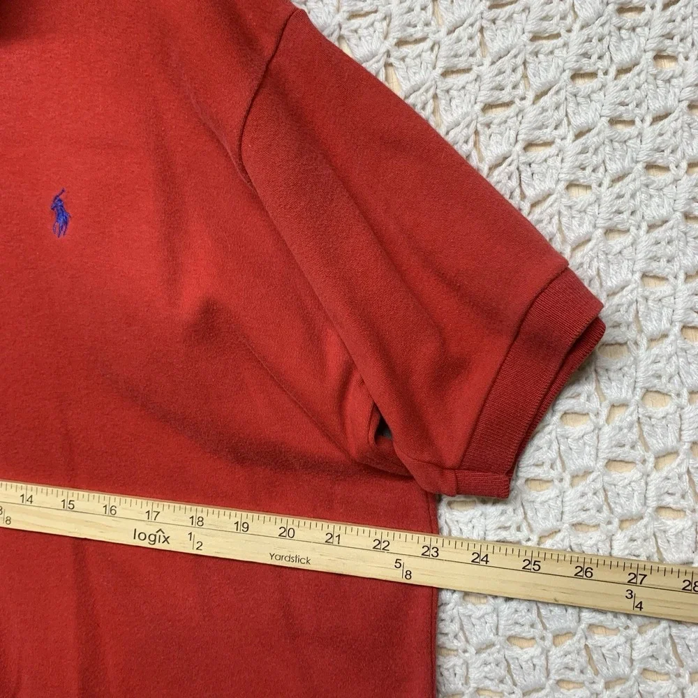 Polo Ralph Lauren Polo Shirt Mens XL Red Blue Pony‎ 100%Cotton Usa Made Vintage